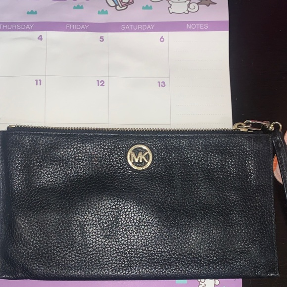 Michael Kors Black Textured Wristlet - Picture 1 of 7